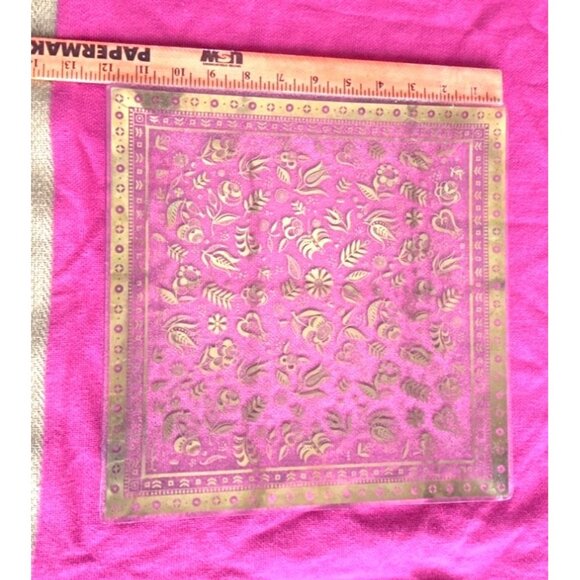 Georges Briard 3 Piece Clear Glass & Gold Plated Decorative Tray Set - Picture 7 of 16